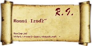 Rossi Izsó névjegykártya